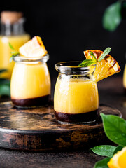Chocolate orange Shot in a dark mood. Party and fun.