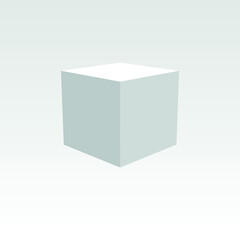 3d white box render on white background for product package design mockup and template.