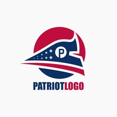 Patriot logo design with american color concept