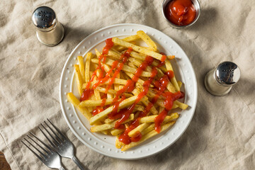 Homemade French Fries with Ketchup