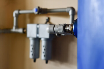 The fine filter of water supply is fed into one system, fixed on the wall.