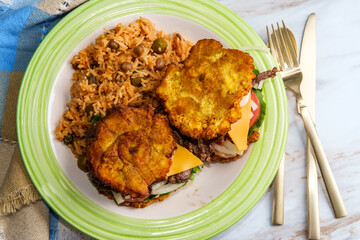 Puerto Rican Steak Jibarito Sandwich