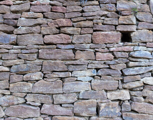 Old stone wall with hole background