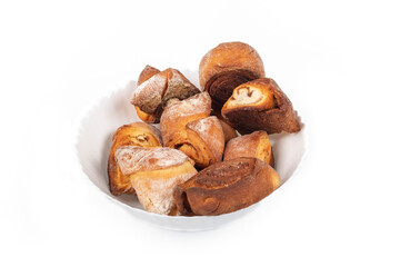 Studio lighting. homemade cakes. On a white background. Close-up.