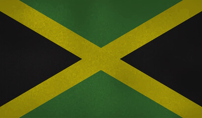 Grunge Jamaica flag. Jamaica flag with waving grunge texture.