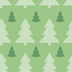 Spruce forest seamless pattern. Simple seamless Christmas tree background. For wrappers, fabrics, backdrops, children's rooms, etc.