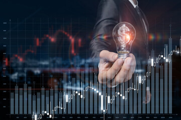 Concept of an effective business idea for financial growth in the market.