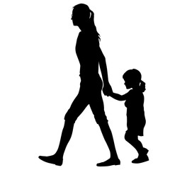 Fototapeta premium Silhouette of happy family on a white background