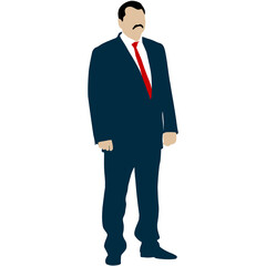 Silhouette businessman man in suit with tie on a white background