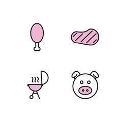 meat, fish poultry set icon, isolated meat, fish poultry set sign icon, vector illustration