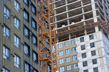 View of high-rise apartment building construction 