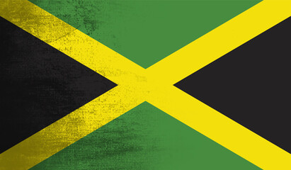 Grunge Jamaica flag. Jamaica flag with waving grunge texture.