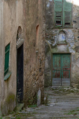 Fototapeta premium Traditional medieval villages of Italy are picturesque old flower streets.