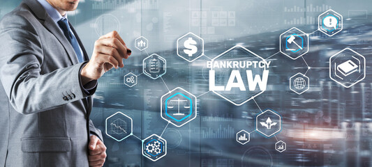 Bankruptcy law concept. Insolvency law. Company has problems