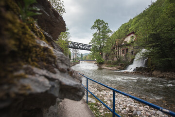 River Djetinja and hydro power plant in Uzice