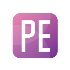 PE Letter Logo Design With Simple style