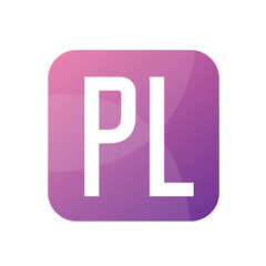 PL Letter Logo Design With Simple style