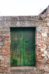 Metal of a metal door, weathered in southern Spain