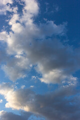 Blue sky full of fluffy clouds in southern of Spain