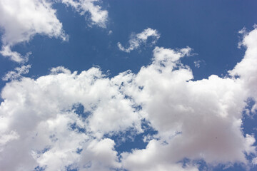 Blue sky full of fluffy clouds in southern of Spain