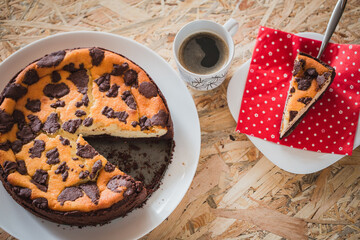 Chocolate cake on a plate