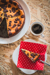 Chocolate cake on a plate