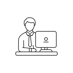 Working man color line icon. Pictogram for web page, mobile app