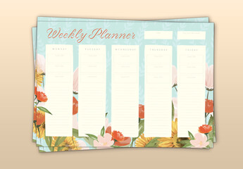 Floral Weekly Planner