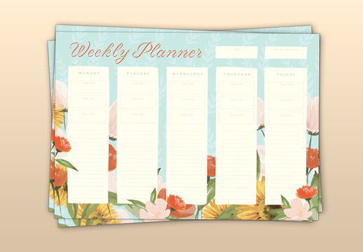 Floral Weekly Planner