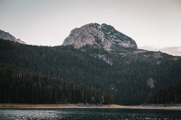 Beautiful Durmitor black lake nature scenery