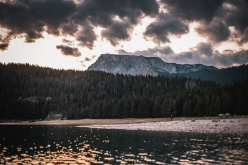 Beautiful Durmitor black lake nature scenery