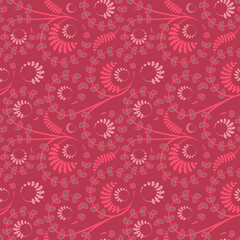 Seamless texture, pattern on a square background - flowers and leaves. Styling. Background for a website or blog, wallpaper, textiles, packaging.