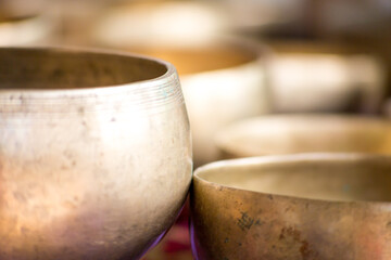 nepalese golden singing bowls from various metals