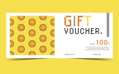 Gift voucher template with sample text