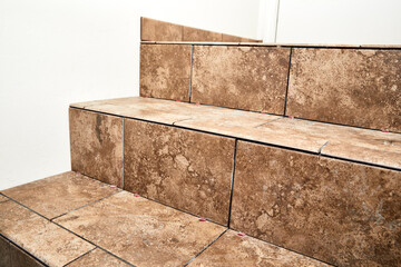 New Tile Installation on steps with a Landing