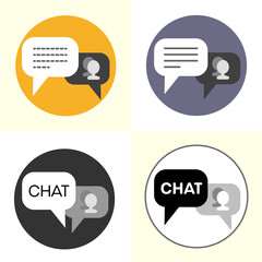 Chat balloons icons bubbles set