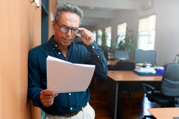 business man reading a report