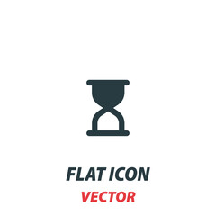 Hourglass time icon in a flat style. Vector illustration pictogram on white background. Isolated symbol suitable for mobile concept, web apps, infographics, interface and apps design