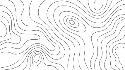 The stylized height of the topographic contour map in lines and contours. The concept of a conditional geography scheme and the terrain path. Vector illustration. - obrazy, fototapety, plakaty