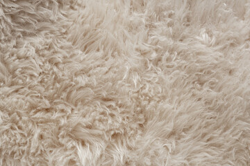sheepskin, texture of natural sheepskin fur, white long pile, soft and warm material