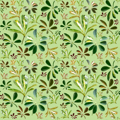 Pattern of decorative leaves. Can be used for fabrics, accessories, textile items.