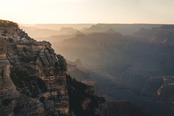 Grand Canyon landscape during sunset view from south rim Arizona