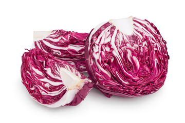 Fototapeta premium Fresh red radicchio salad isolated on white background with clipping path and full depth of field