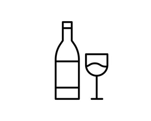 Wine vector icon, alcohol drink symbol. Modern, simple flat vector illustration for web site or mobile app