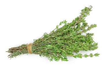 fresh thyme isolated on a white background with clipping path and full depth of field, Top view. Flat lay
