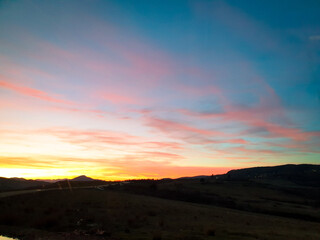sunset over the mountains