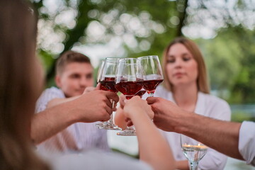 french dinner party on summer