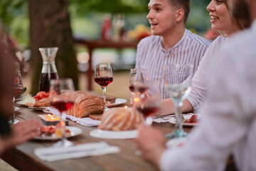 french dinner party on summer