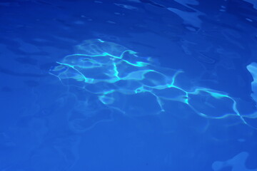 Abstract water reflection. Water abstract background, Swimming pool rippled. Surface of blue swimming pool,background of water in swimming pool. Water background blue. 