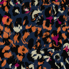 Leopard print pattern. Vector seamless background. Animal skin texture - 422414310